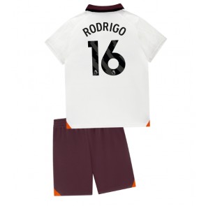Lacne Dětský Futbalové dres Manchester City Rodri Hernandez #16 2023-24 Krátky Rukáv - Preč (+ trenírky)